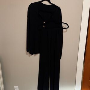 Cozy Black Women's Pants & Jumpsuit Set